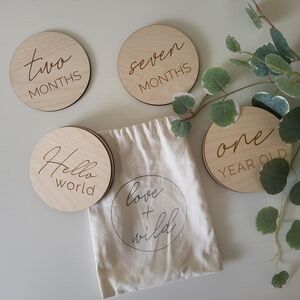 Wooden Milestone Discs Set